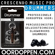 Crescendo Music Pro Drummer Oordoppen | Oordopjes met speciaal filter voor Drummers Slagwerker Percussionist